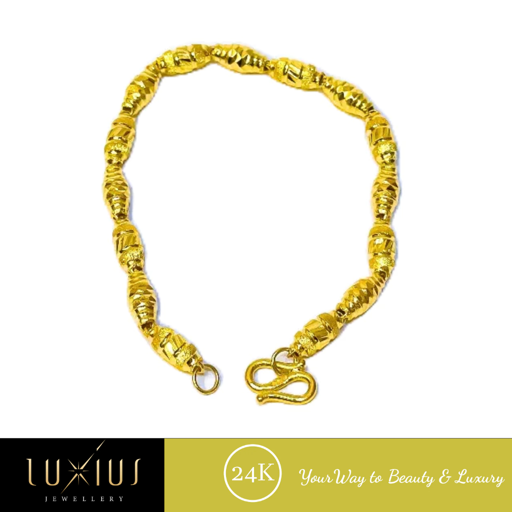 Gelang Emas Rantai Kepompong Yellow Gold 24K Luxgr0100 Luxius