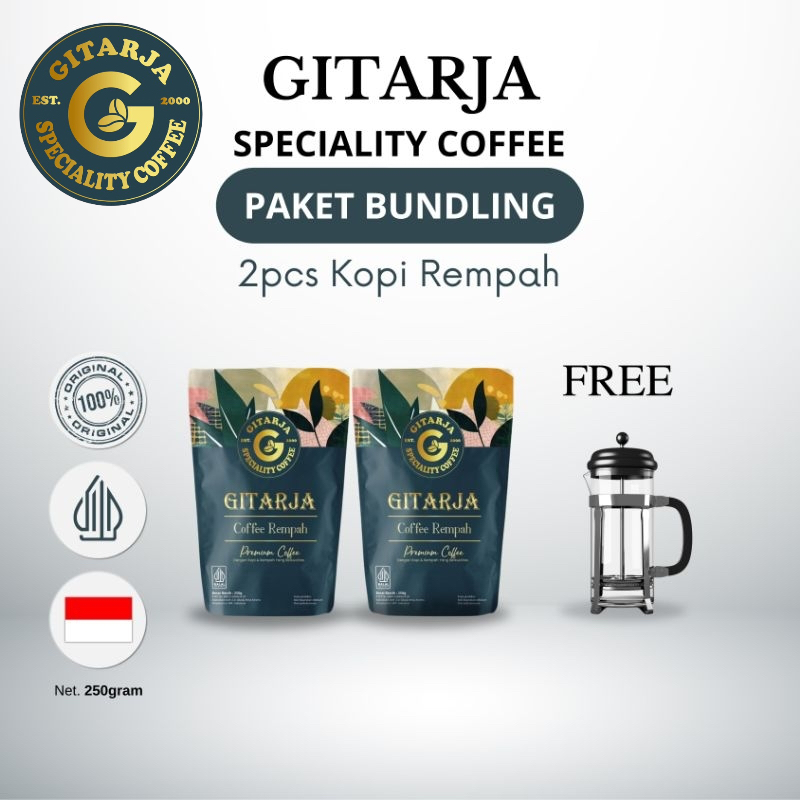 

Gitarja Coffee - Paket Bundle 2pcs Kopi Rempah free French Press