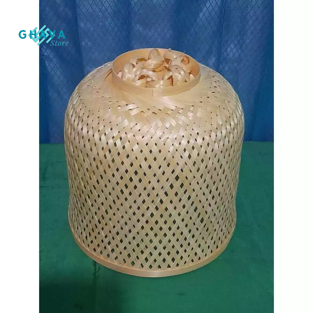 Kap Lampu Gantung - Kap Lampu Bambu Unik - Kap Lampu Aesthetic - Kap Lampu Hias Anyaman Bambu