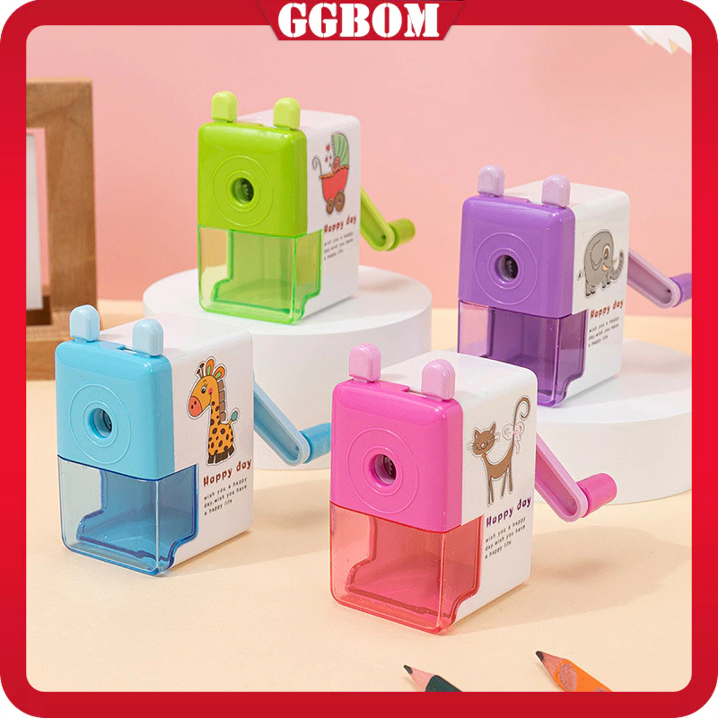 

Rautan Serutan Pensil Putar Gaya Kartun Sharpener Rautan Meja 4 Warna Anti Slip Pencil Sharpener