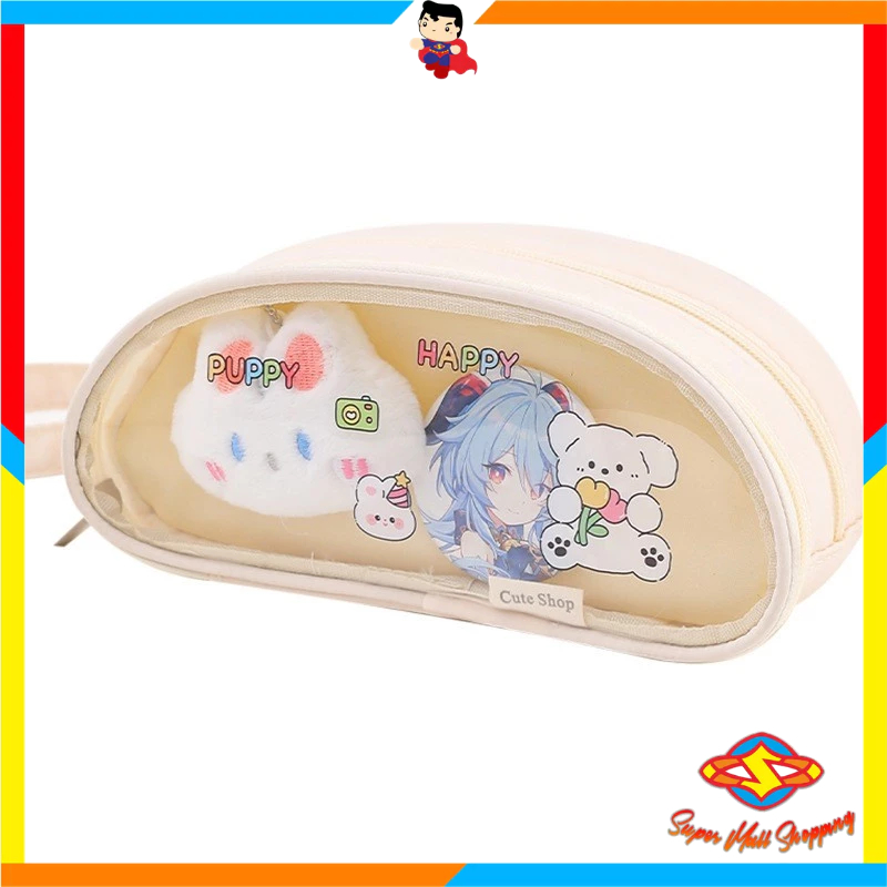 

SMS Tempat Pensil Transparan 2 Sekat Kotak Pensil Polos Aesthetic Pouch Serbaguna Multifungsi Pencil Case Simple Stationery Storage Bag School