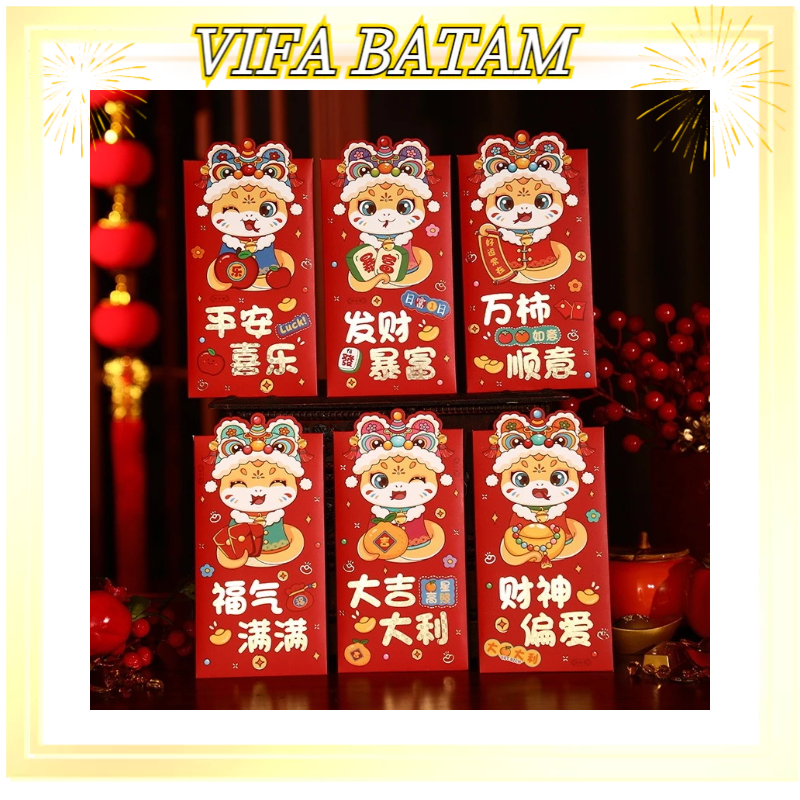 

VIFA_BATAM Angpao Tahun Ular 2025/ Angpao Imlek Ular Chinese New Year Isi 6 Lembar