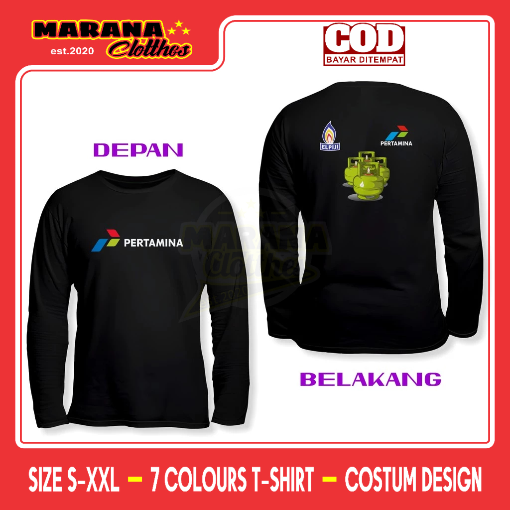 Kaos Elpiji Pertamina GAS ELPIJI BUMN PERTAMINA DB Lengan Panjang Kaos Distro