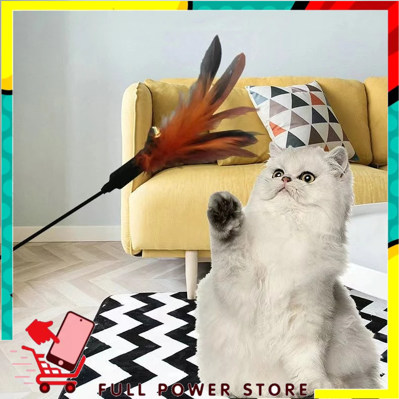 FPS Tongkat Lonceng Bulu Mainan Kucing Bulu Ayam Mainan Anabul Cat Toys Mainan Berbulu Hewan Pelihar