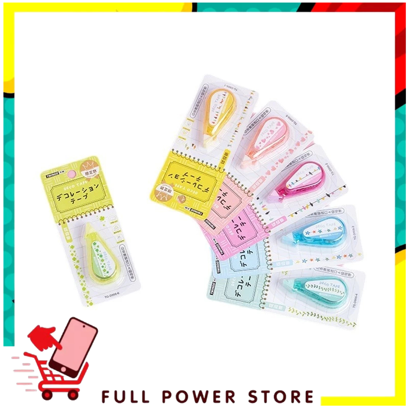 

FPS - Deco Tape Stempel Roller Stamp TG-D866 5mm X 5m Portable DIY Untuk Scrapbook Correction Tape Mini Motif Love Burung Daun Higlighter Pattern Correction Tape For DIY Decorative Scrapbook Journal