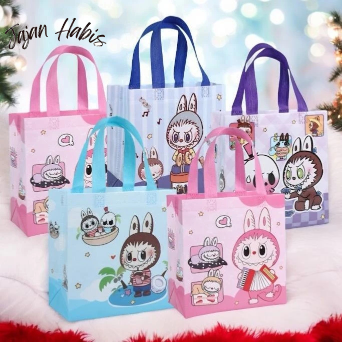

JABIS Tas Kado Ulang Tahun Tas Hampers Waterproof Goodie Bag Ulang Tahun Karakter Monster Souvenir Ulang tahun Tas Bingkisan Pesta Anti Air Karaeter Cappybara