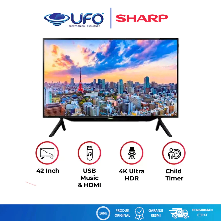 Sharp 42 Inch Led  Aquos Full HD Easy Smart TV 2TC42DF1