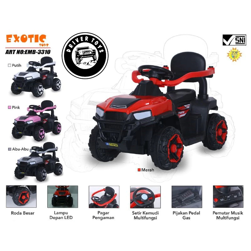 Mobil Anak Bisa Dinaiki | Mainan Mobil Mobilan Anak | Mobil Aki EXMA 3310/3311 Toys Driver