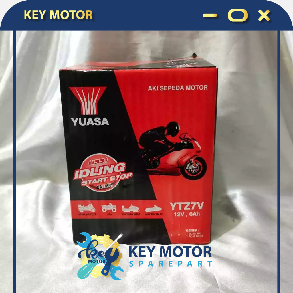 Aki / Accu Idling Stop Motor Nmax 155 - Aerox 155 - Lexi Yuasa YTZ7V 100% Original