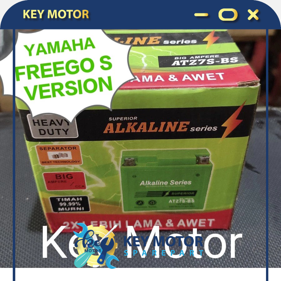Aki / Accu Kering Alkaline Alkalin Series Motor Yamaha Freego S Version 7A 7 Ampere ATZ7S ATZ7 ATZ 7