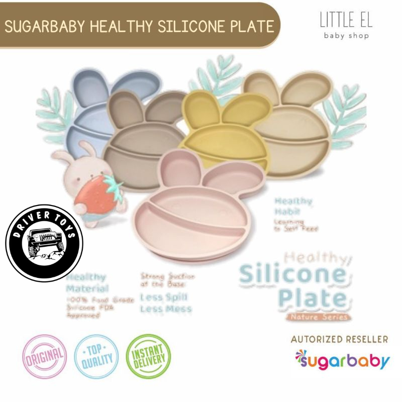 Piring Makan Bayi Silikon - Sugarbaby Healthy Silicon Plate | Piring Bayi MPASI - SILPLATENATRT