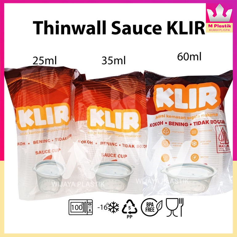 Aneka Thinwall ( 25 35 60 75 85 100 150 ml ) CUP SAOS Tutup Sambung [Klir/Dm/Lux/Hiba/Victory] --- 2