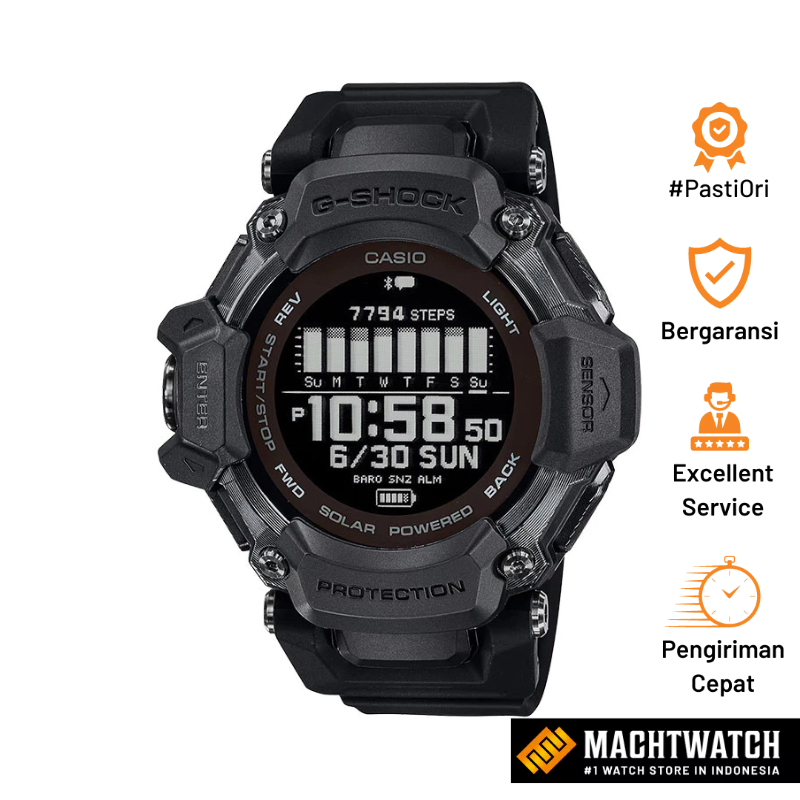 Jam Tangan Pria Casio G-Shock GBD-H2000-1BDR G-Squad Tough Solar Black Digital Dial Black Resin Band