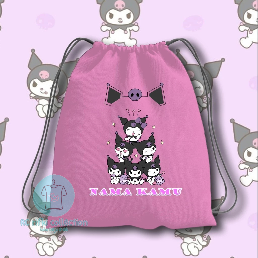 Tas Serut Anak Sekolah Tk Kuromi  / Tas Untuk Jalan-jalan ,Sekolah , Ngaji