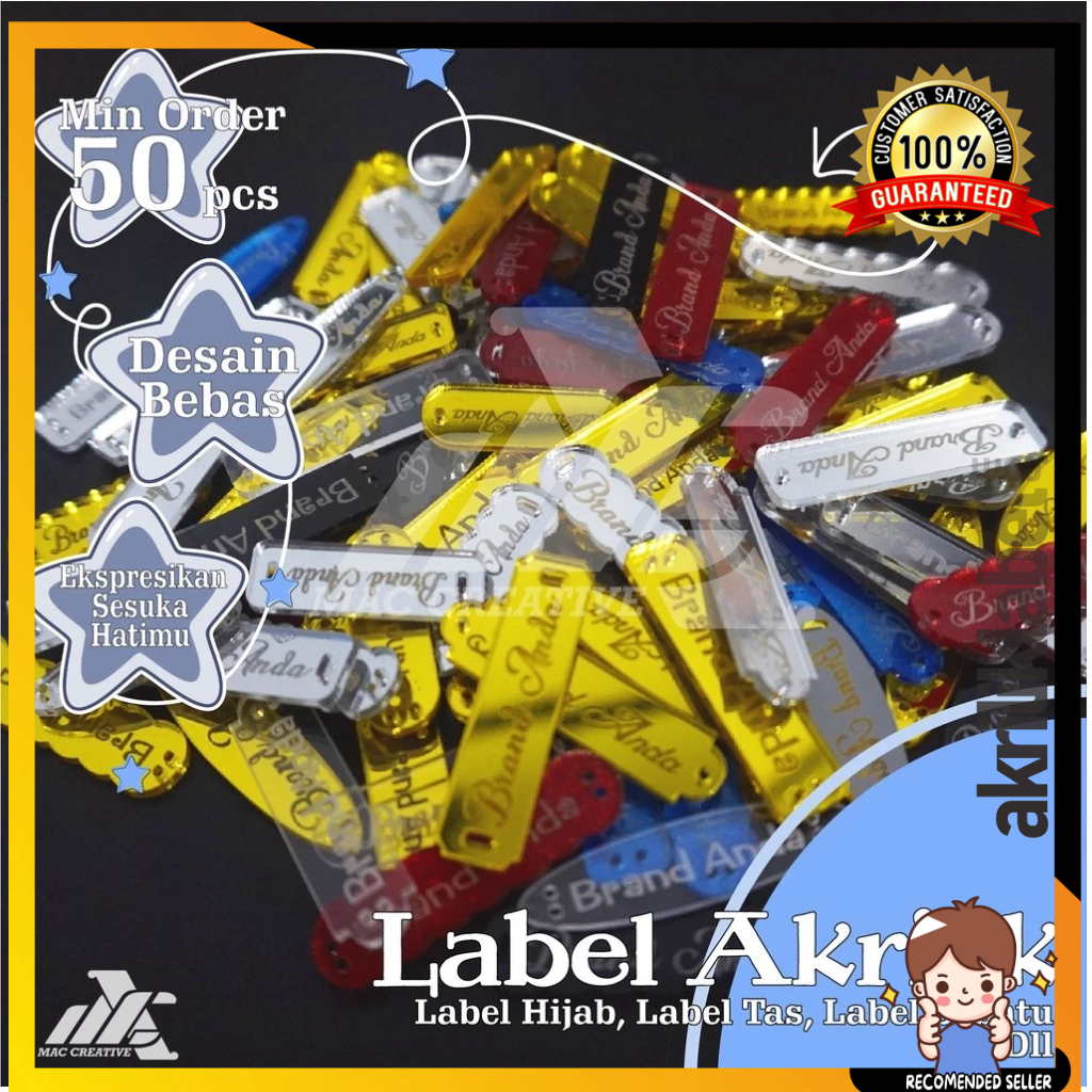 

LABEL AKRILIK, LABEL HIJAB AKRILIK, LABEL BAJU AKRILIK, LABEL TAS AKRILIK PART 1