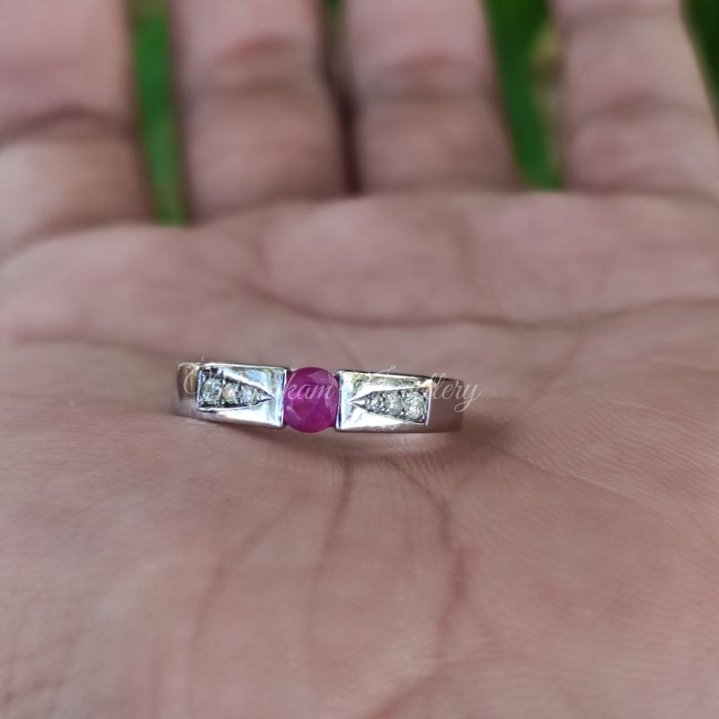 cincin mewah Palladium ruby berlian Eropa