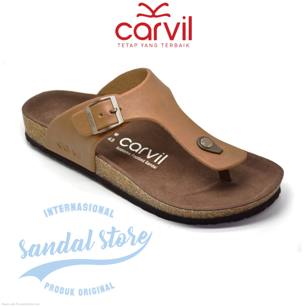 {PROMO} Sandal Carvil Jepit Slop Casual Pria , Sandal Jepit Pria , Sandal Asli Kulit , Sandal Kulit 