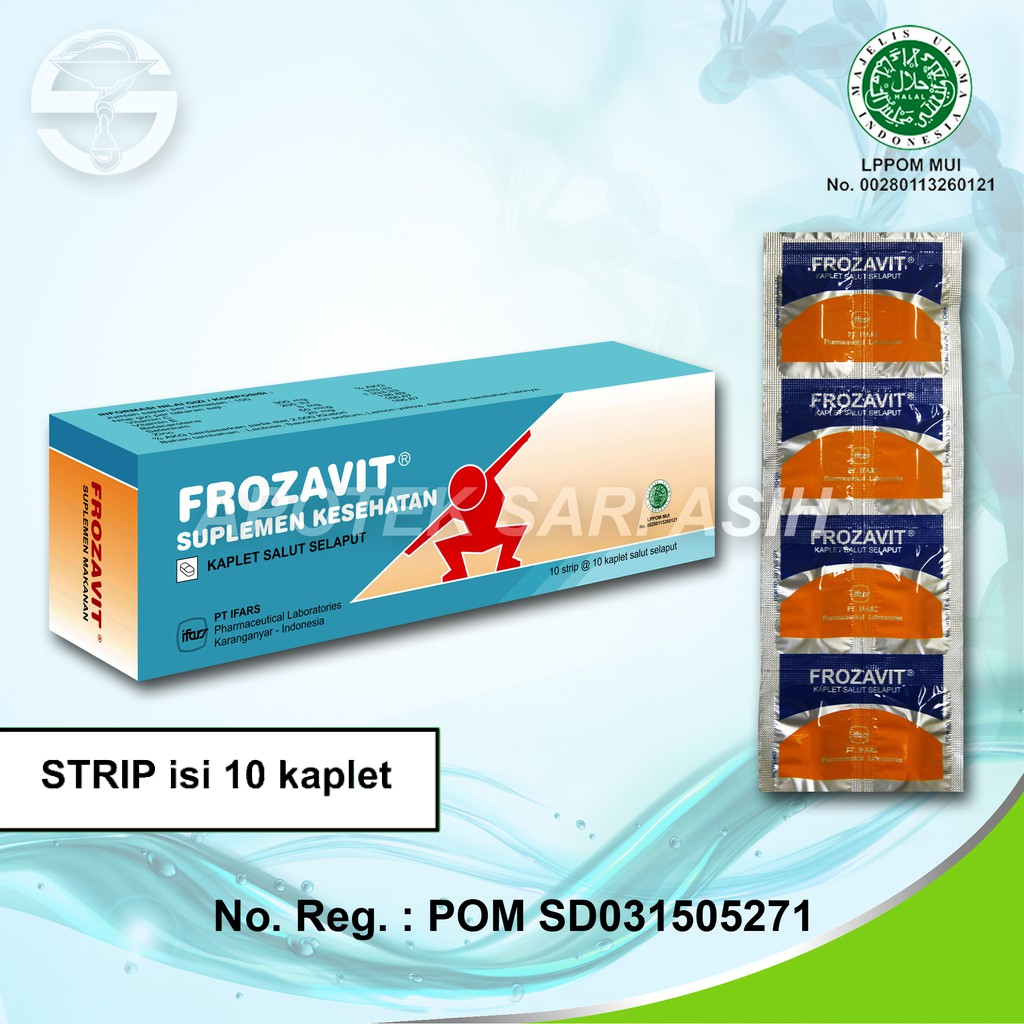 FROZAVIT Kaplet | Suplemen Multivitamin Antioksidan | Strip isi 10 Kaplet