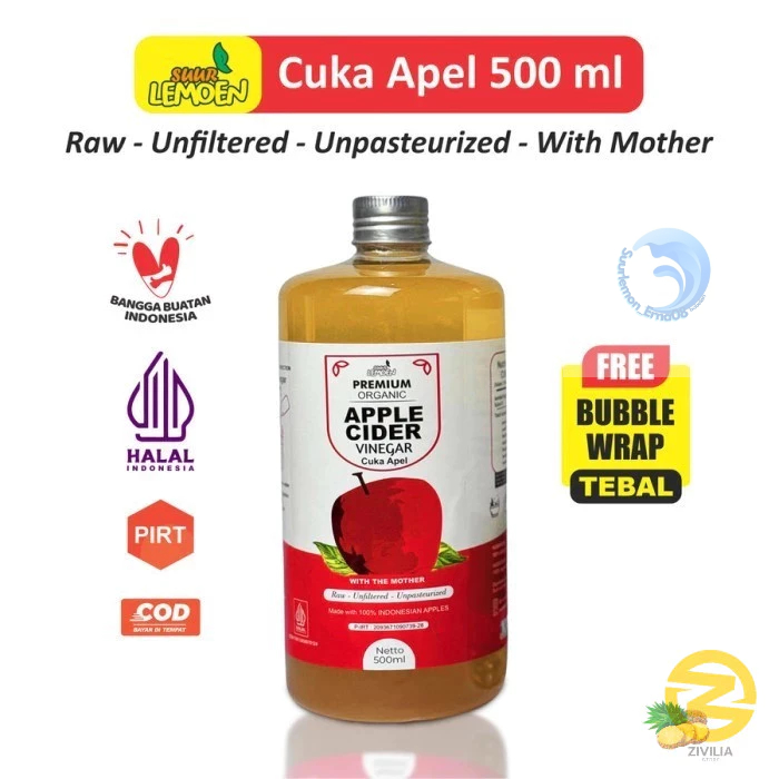 

CUKA APEL Apple Cider Vinegar 1 Liter Premium CUKA APEL Organik With The Mother Untuk Diet Alami by Suurlemon_erna08