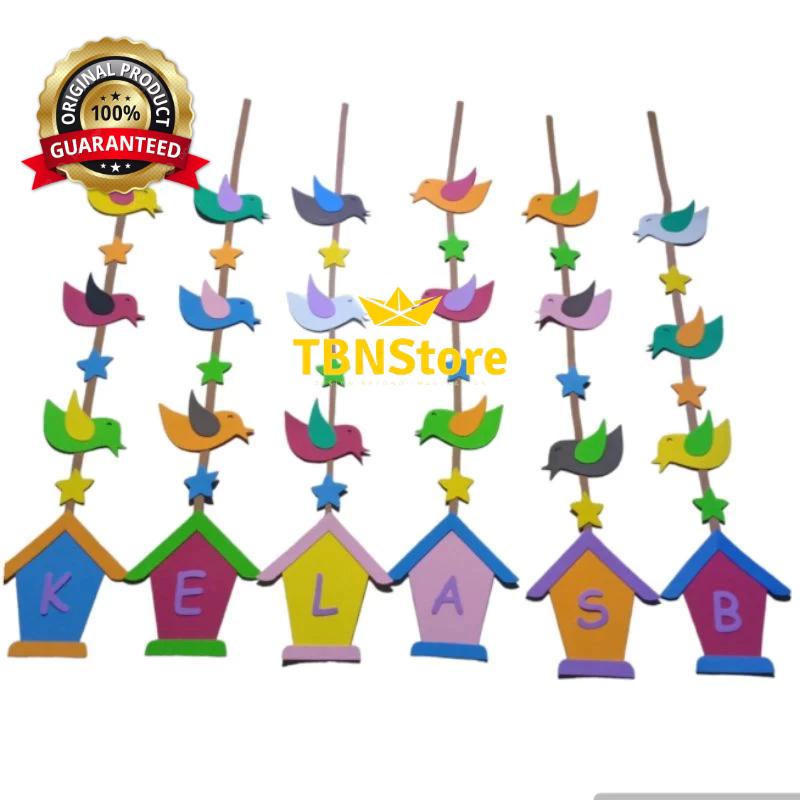 (1 Helai) Gantungan Hiasan Jendela dan Dinding Burung dan Sangkar bisa custom tulisan untuk dekorasi