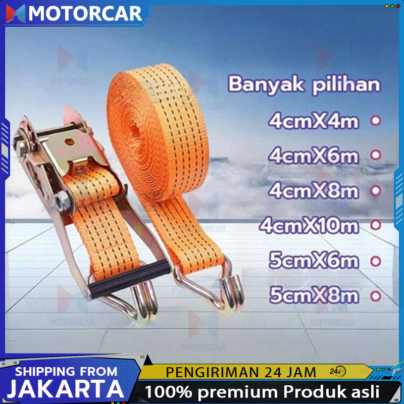 Rachet tie down/8-10 meter Trek belt /10 ton tali sound/tali barang/Track webbing cargo lashing 5CM*
