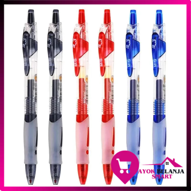 

ABS Pulpen Standard Cetekan Transparant Pena Gel 0.5mm Alat Tulis Kantor Sekolah Pen Pencet Tinta Cair Bolpoint Polos Murah