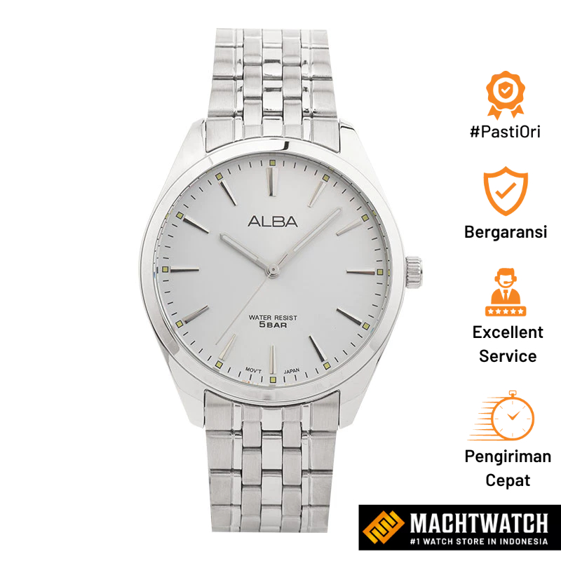 Jam Tangan Pria Alba ARX107X1 Men Silver Dial Stainless Steel Strap