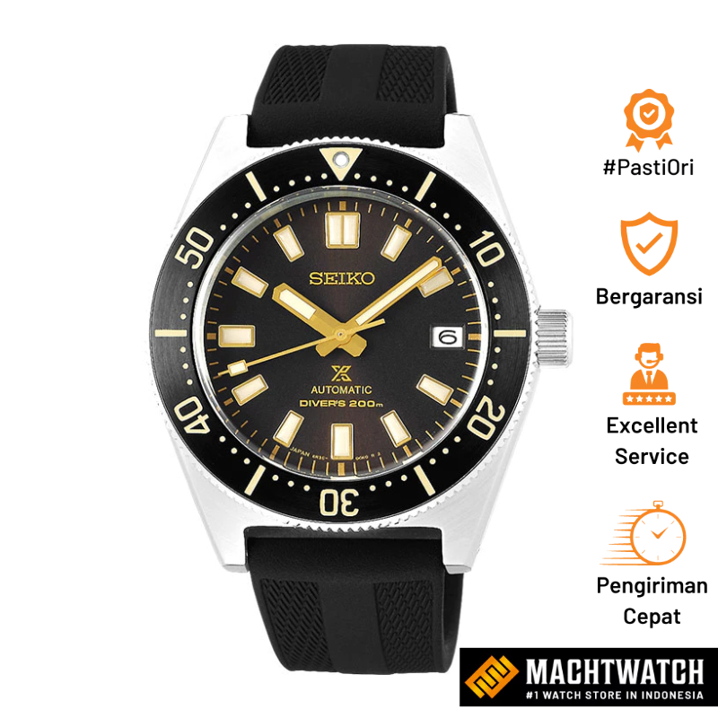 Jam Tangan Pria Seiko Prospex SPB147J1 Automatic 1965 Heritage Diver Watch Brown Dial Black Rubber S