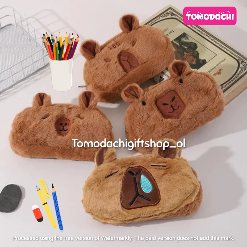 

TM/ Tempat Kotak Pensil Boneka Anak Sekolah Pencil Case Capybara Animal Unofficial
