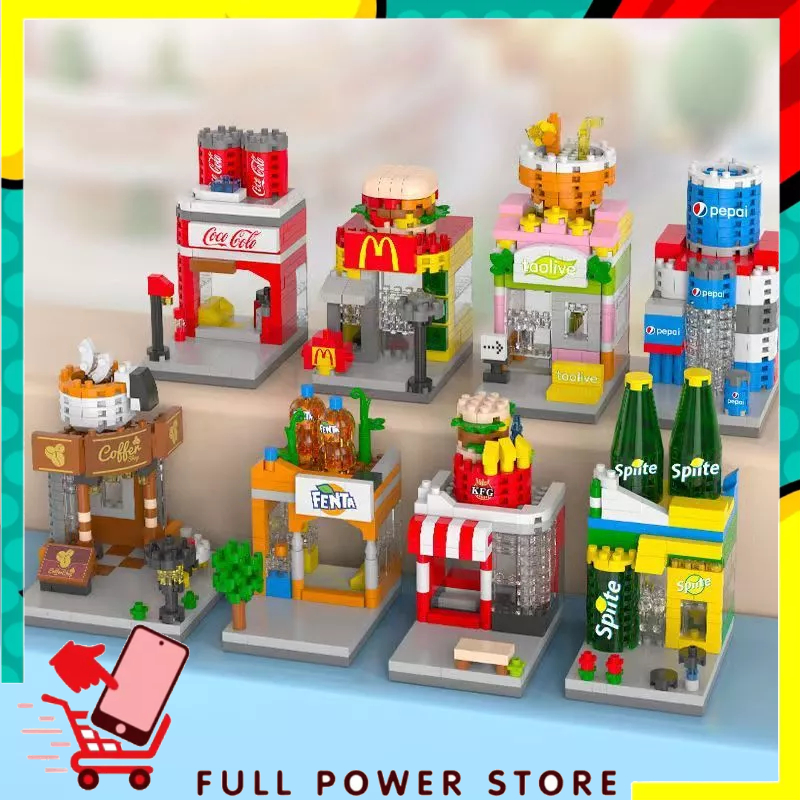 FPS Mainan Blok Seri Toko Burger Model Mainan Edukasi Mainan Bricks Anak Nano Block Kartun Mini Kara