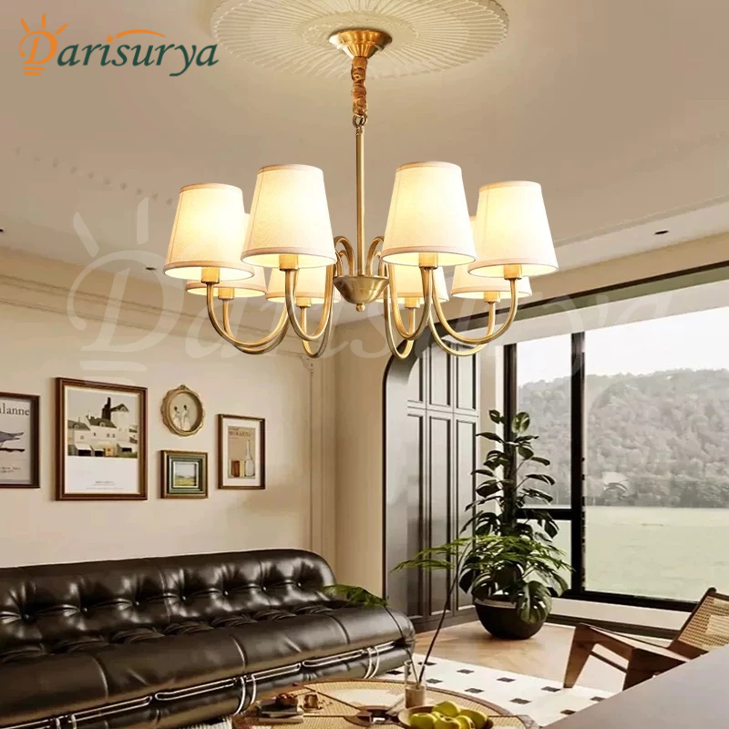 Lampu Gantung Simple Retro 6/8 kepala Lampu Hias Gantung Simple Ruang Makan Chandelier Kamar tidur C