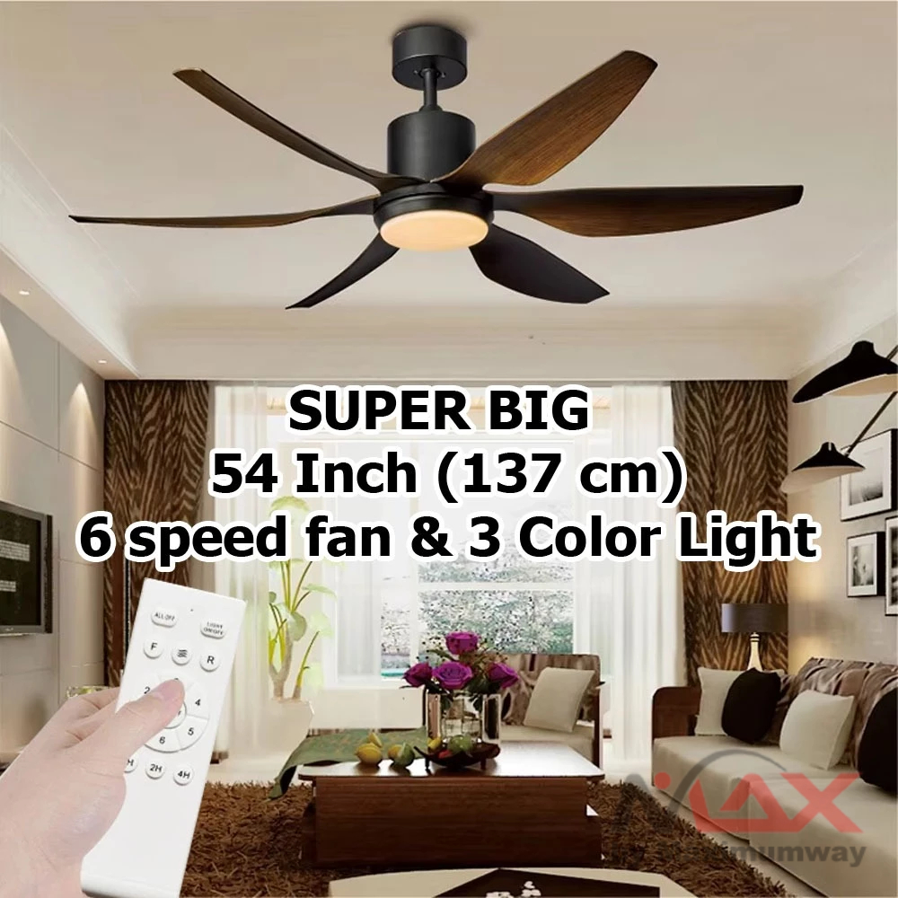 Lampu hias plafon dgn Kipas Angin Gantung SUPER BESAR 54 inch diameter kipas besar Minimalis