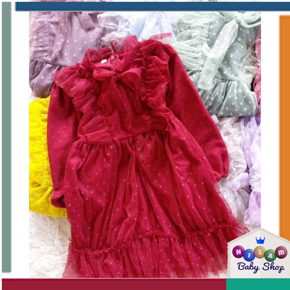 Gamis Tile Anak Perempuan1-8 Tahun Bahan Tile Lembut Warna Polos