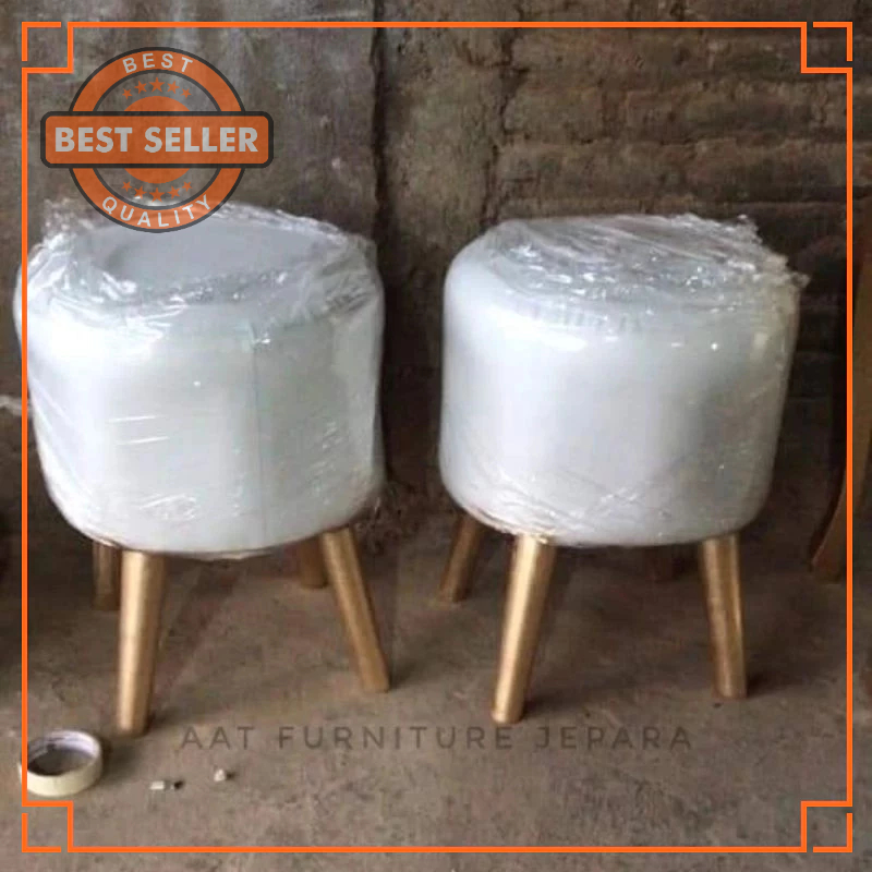 STOOL BULAT EMPUK PUK KURSI PENDAMPING DEKORASI PELMINAN
