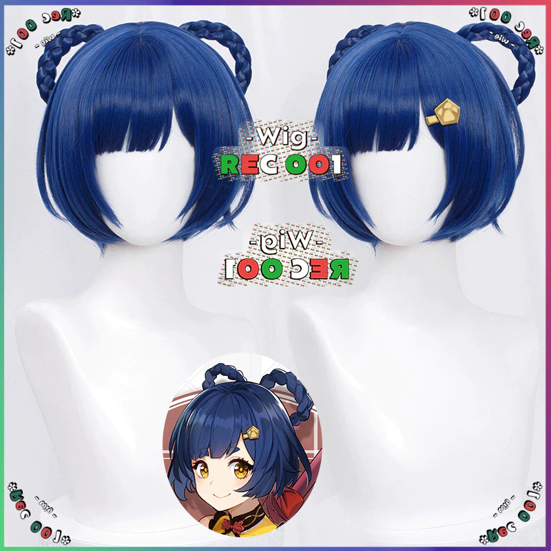 M Wig Xiangling Cosplay Genshin Impact 28cm about Rambut Orang Dewasa/Anak-Anak Dapat Menggunakannya