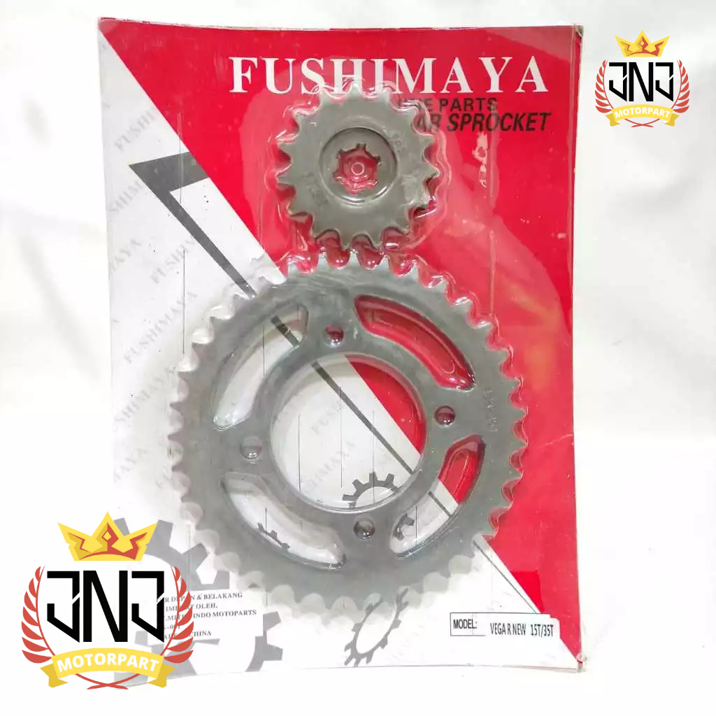 GEAR GIR SET DEPAN BELAKANG YAMAHA VEGA R NEW 15/35T FUSHIMAYA [JNJ]
