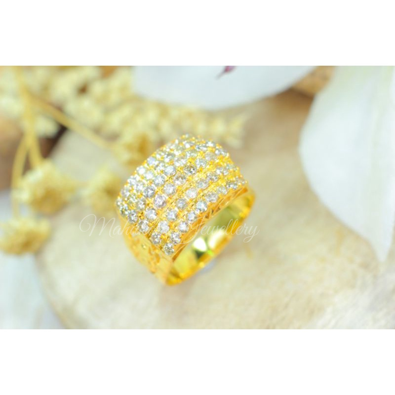 cincin emas berlian tangga presiden susun 6 MEWAH