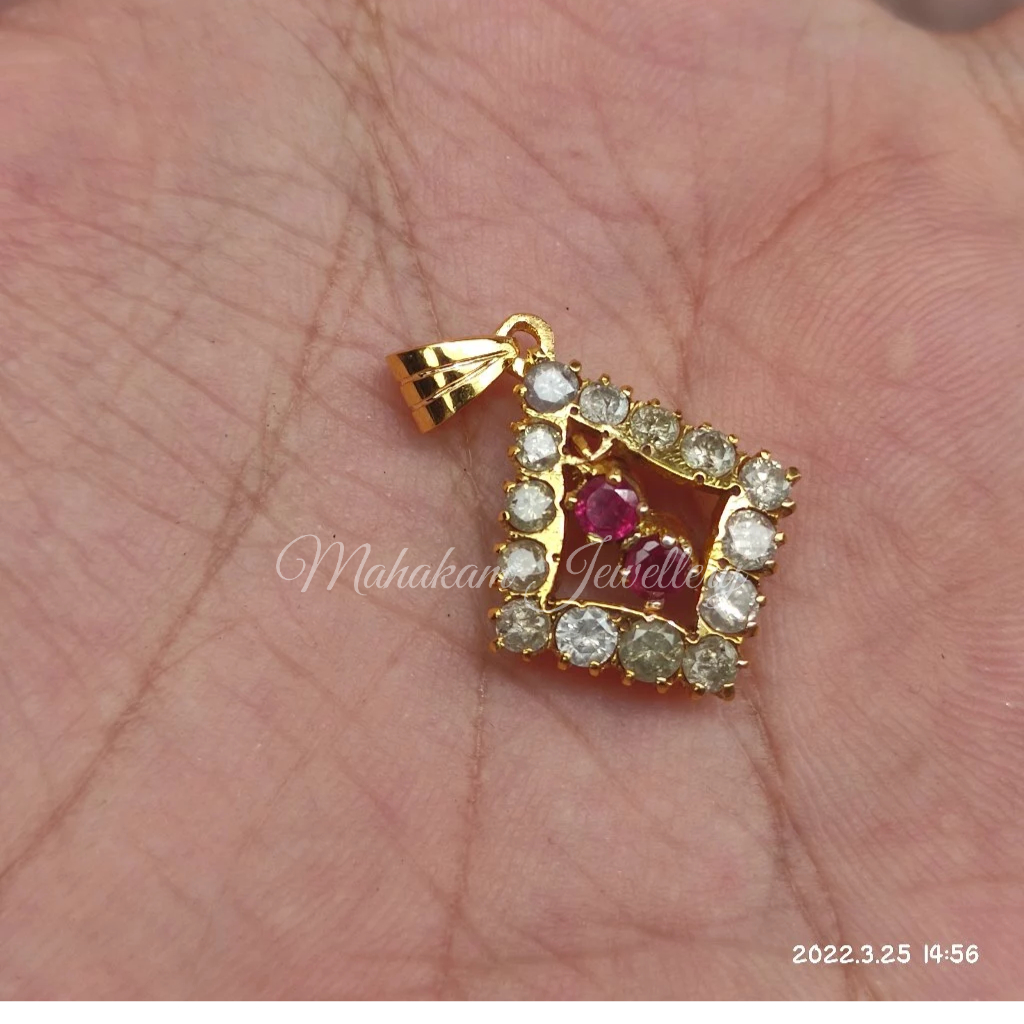 Liontin buah kalung emas ruby berlian asli