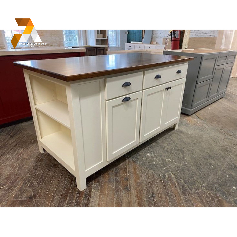 MEJA DAPUR MINIMALIS MODERN ISLAND TABLE DUCO PUTIH