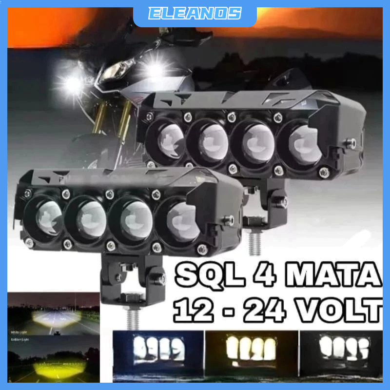 COD LAMPU TEMBAK LASER GUN SQL 4 MATA LED 12 VOLT-24 VOLT MOBIL TRUCK AVANZA TRONTON FUSO KONTAINER 