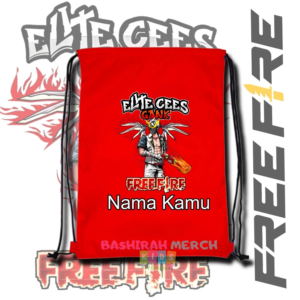 Tas Serut Anak Freefire FF  / Stringbag Anak untuk Jalan-Jalan , Ngaji , Sekolah, olahraga