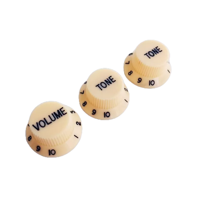 Knob Topi Gitar Warna Vintage Ivory Set 1 Volume 2 Tone Cocok untuk Ibanes , fender / Knob Gitar