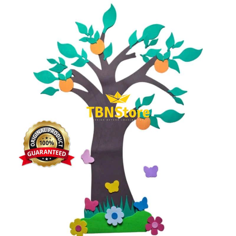 Pohon Literasi Buah Hiasan Dinding (90 x 100 cm) Dekorasi Kelas menghias sekolah