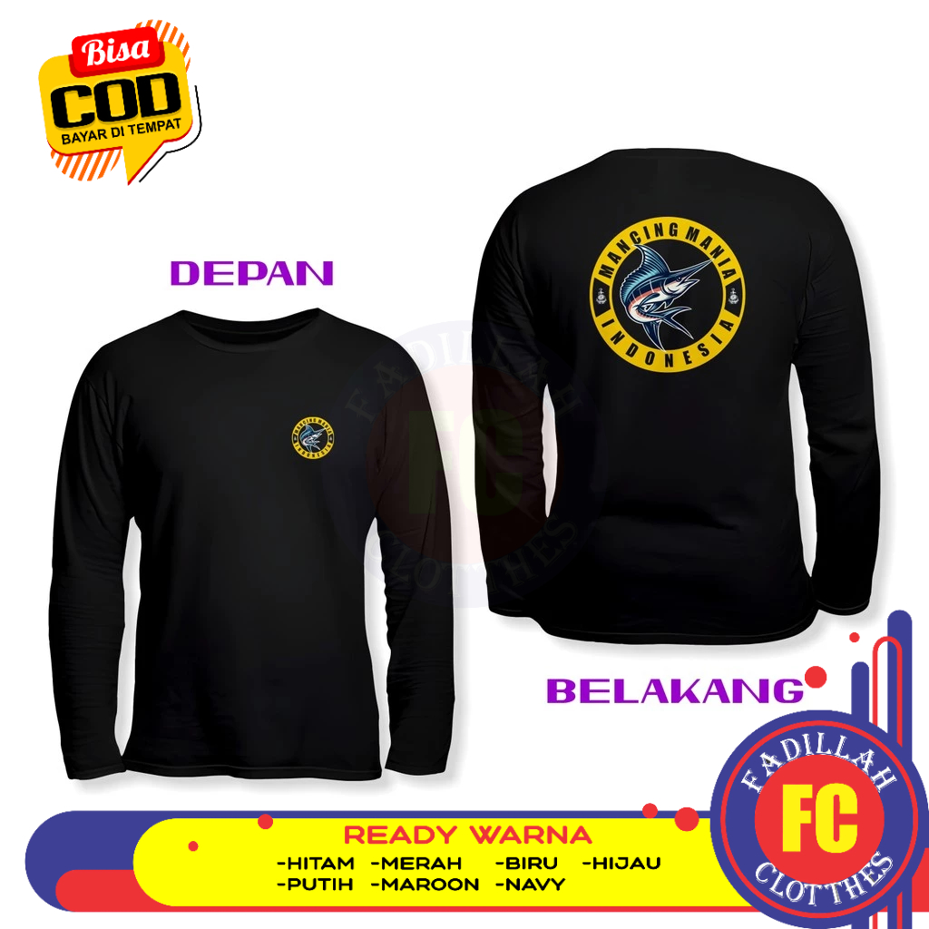 Baju Kaos Mancing Mania Indonesia Logo DB Lengan Panjang Kaos Distro