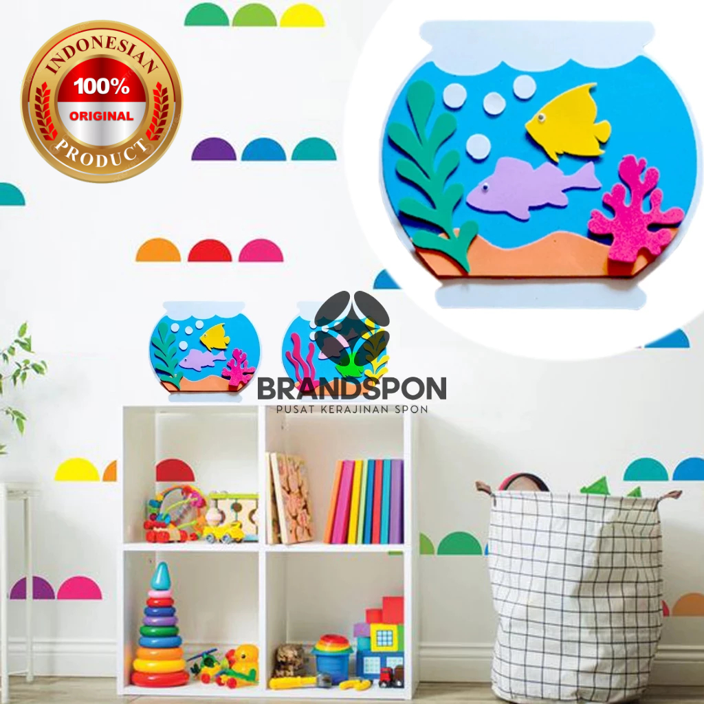 1 Set Hiasan Dinding Aquarium Untuk Dekorasi Kelas Sekolah Kamar Pojok Baca Mading PAUD TK SD