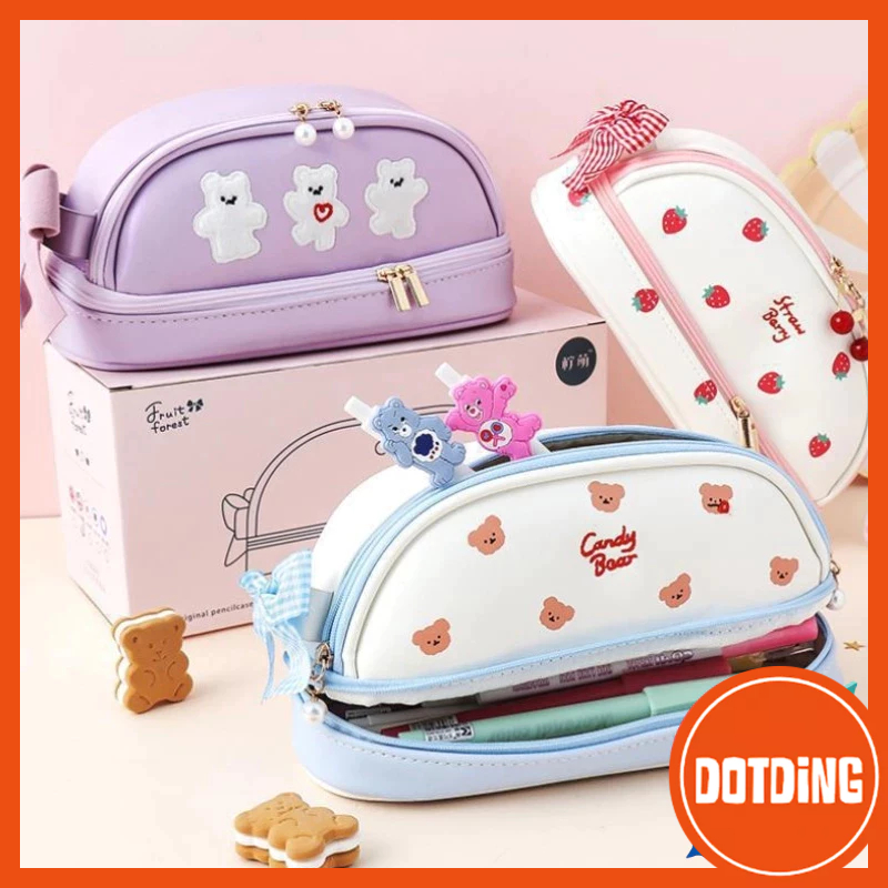 

[COD] Kotak Pensil Kawaii Kotak Pensil Kapasitas Besar PU Lapisan Ganda Portabel Stroberi Tas Pena Tahan Air untuk Alat Tulis Siswa Perlengkapan Kantor Sekolah