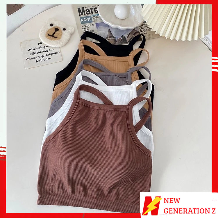 NGZ Tanktop Bra Wanita Tanpa Kawat 6560 Bra Fashion Wanita Turtle Neck Sexy Crop Top Elastis Bra Cro