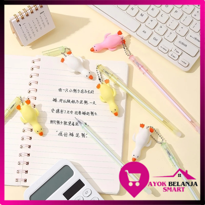

ABS Pulpen Lucu Aesthetic Gantungan Bebek Pulpen Gantungan Kartun Lucu Pen Gantungan Ayam Bolpoint Karakter Bebek Pena Gel Bolpen Unik Alat Tulis Kantor Gel Karakter