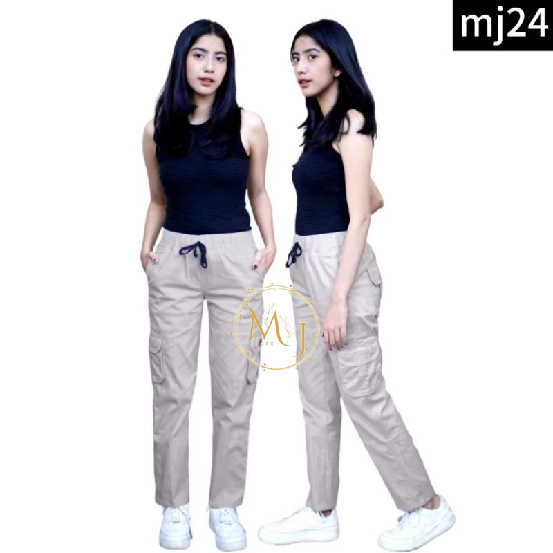 Celana Cargo Wanita Twill Stretch - Celana Panjang Wanita Melar