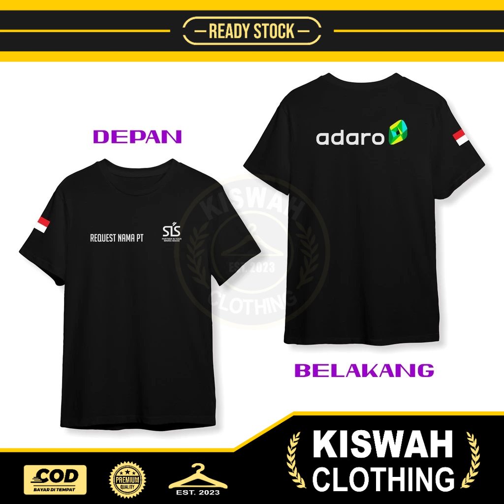 Kaos Tshirt Adaro Logo SIS Gratis Nama PT Kamu DB Kaos Distro